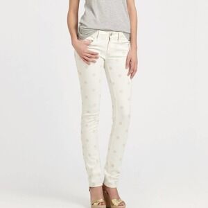 Marc by Marc Jacobs White Lou Polka Dot Skinny Jeans in Bright white dot size 27
